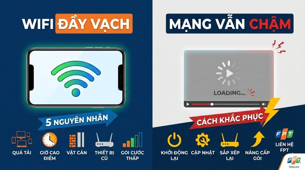 Wi-Fi đầy vạch nhưng mạng chậm, lắp mạng FPT Bắc Ninh, tốc độ internet FPT