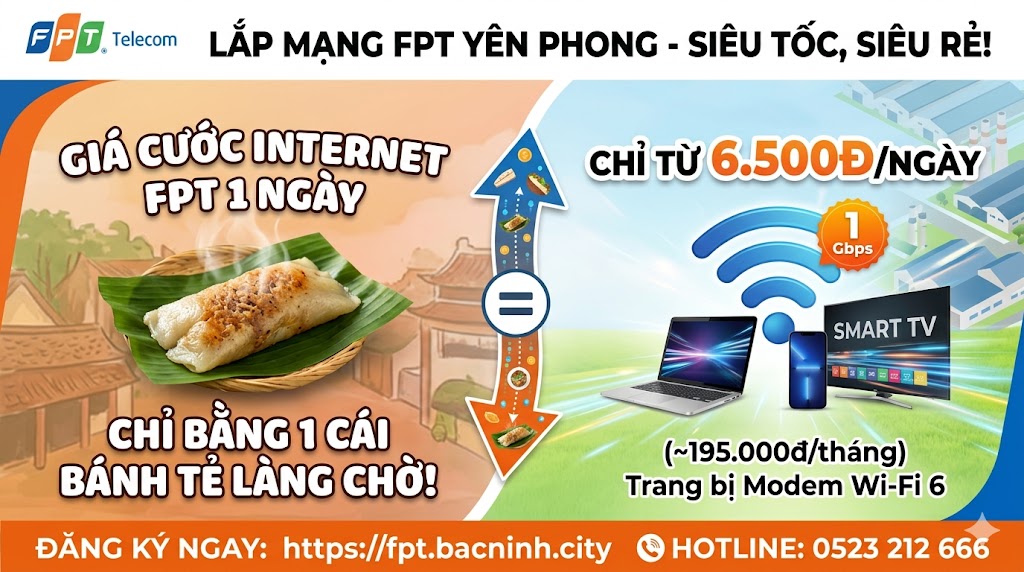 lắp mạng fpt tại yên phong bắc ninh, lắp wifi tại yên phong bắc ninh